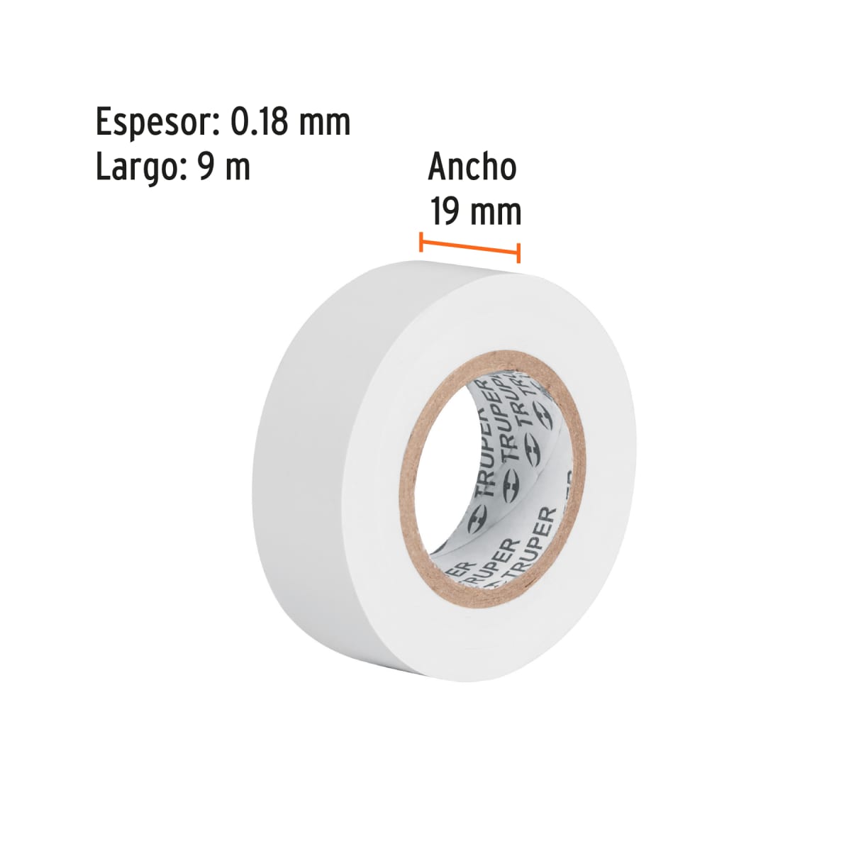 Cinta aislante de 9 m x 19 mm, blanca, Truper4