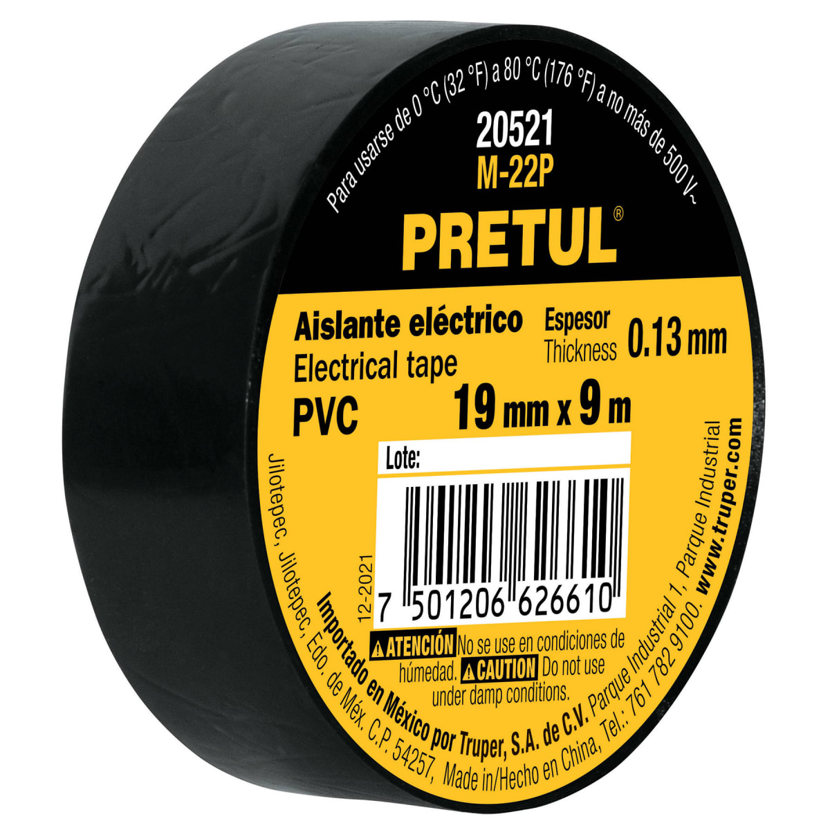 Cinta aislante de 9 m x 19 mm, negra, Pretul4