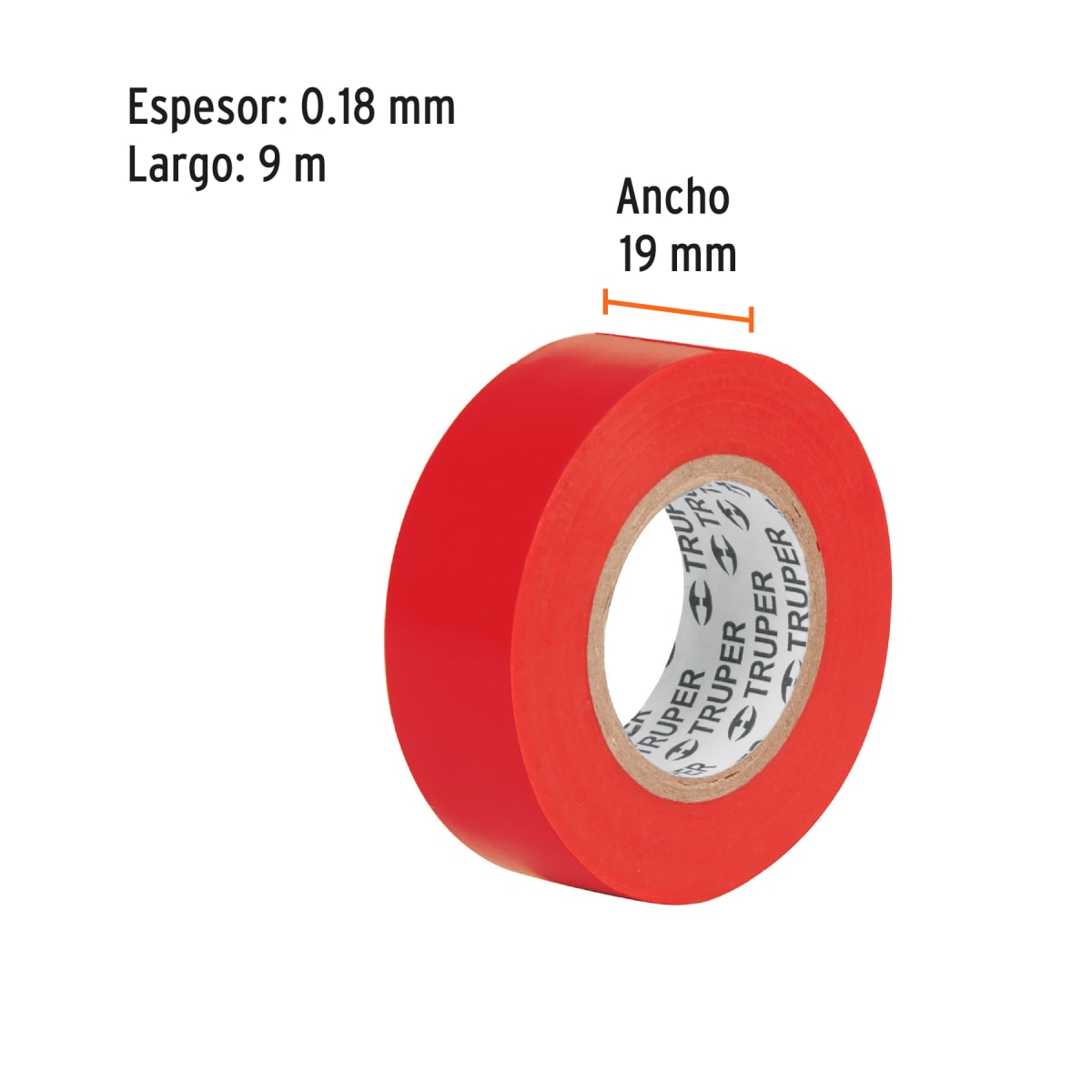 Cinta aislante de 9 m x 19 mm, roja, Truper4