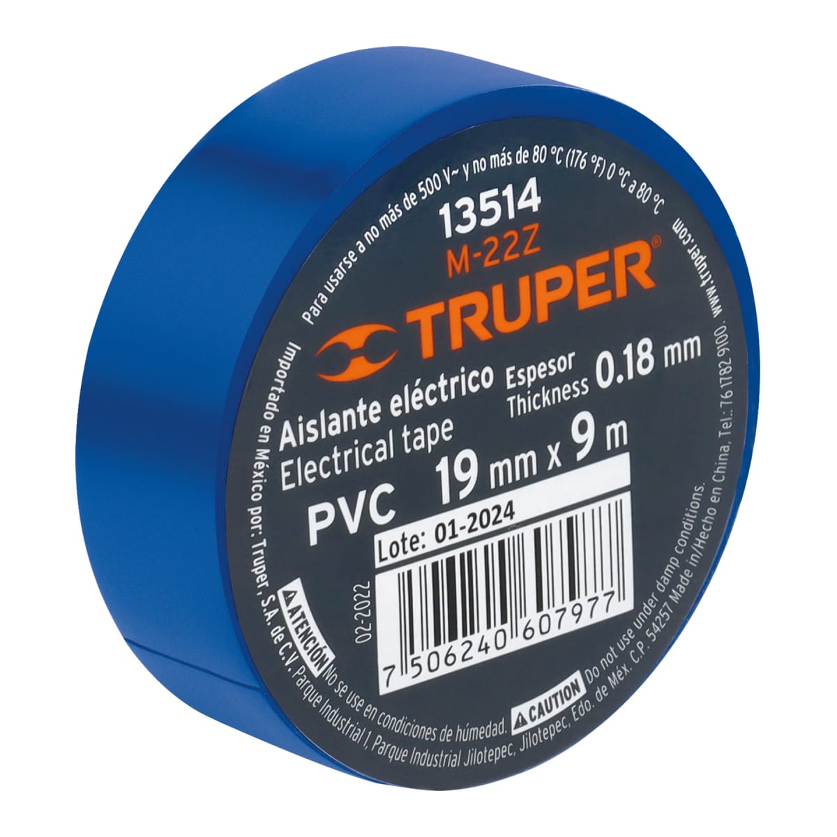 Cinta aislante de 9 m x 19 mm, azul, Truper2
