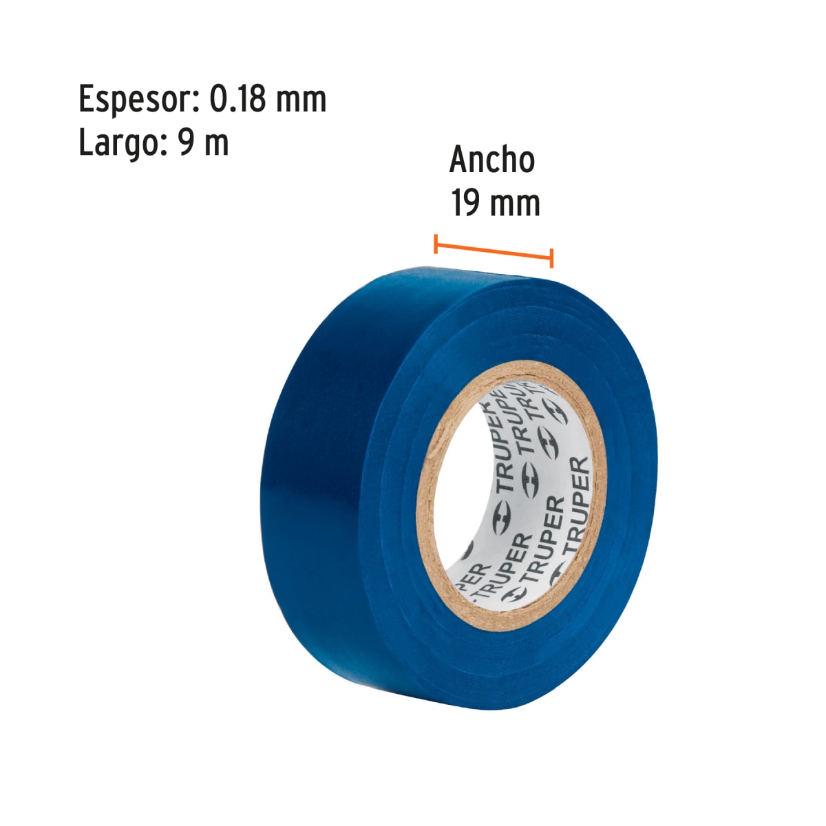 Cinta aislante de 9 m x 19 mm, azul, Truper4