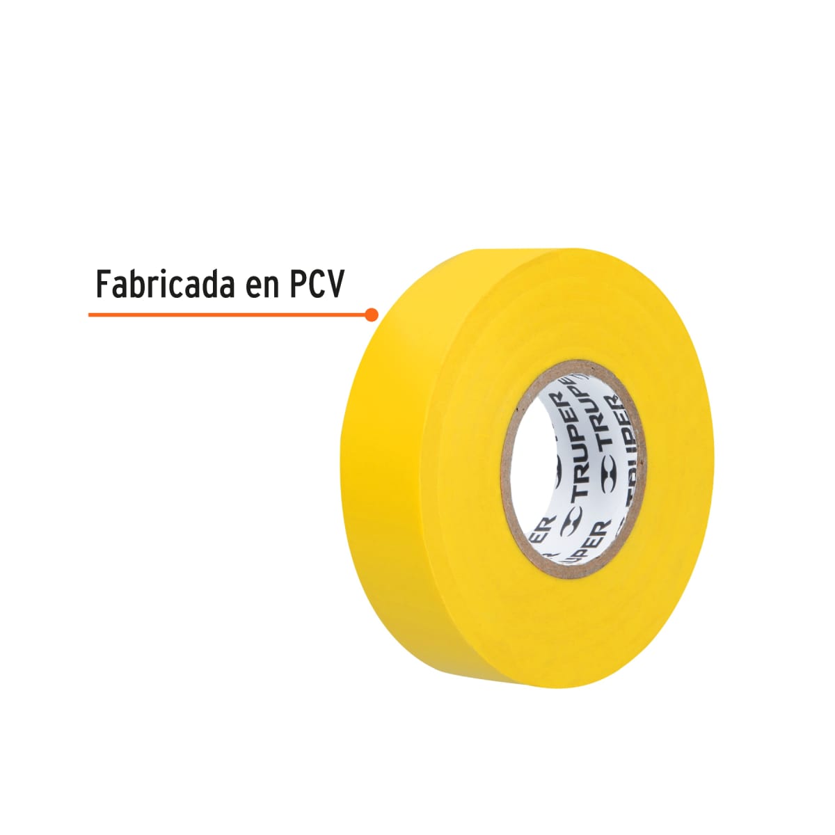 Cinta aislante de 18 m x 19 mm amarilla Truper2