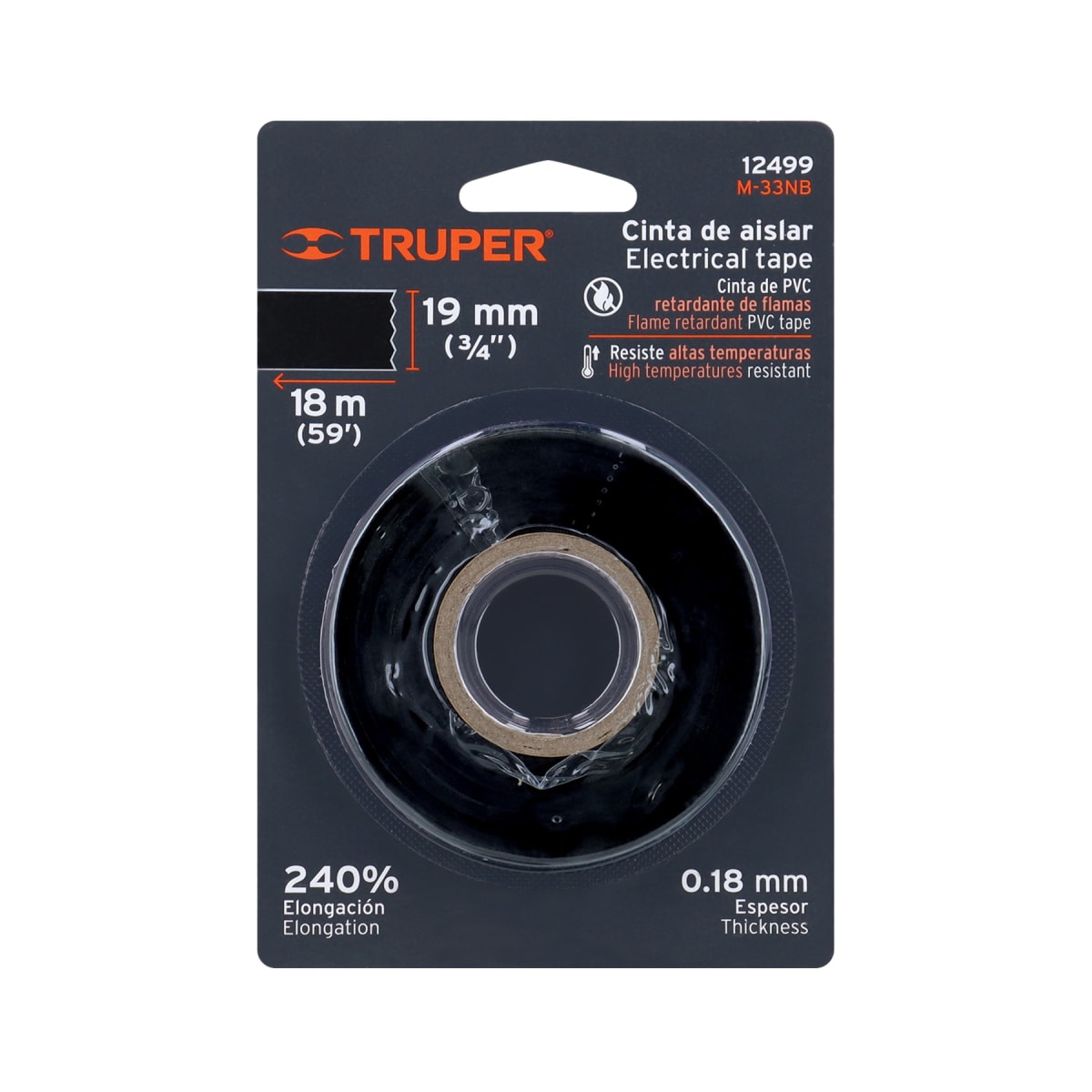 Cinta aislante de 18 m x 19 mm, negra en blíster, Truper4