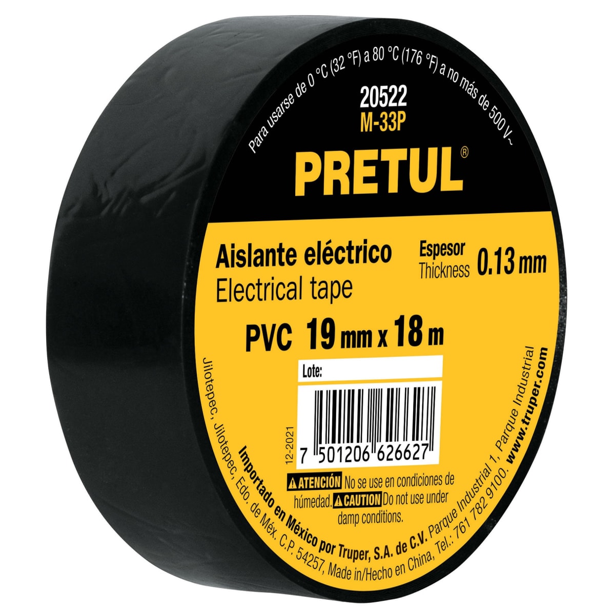Cinta aislante de 18 m x 19 mm, negra, Pretul4