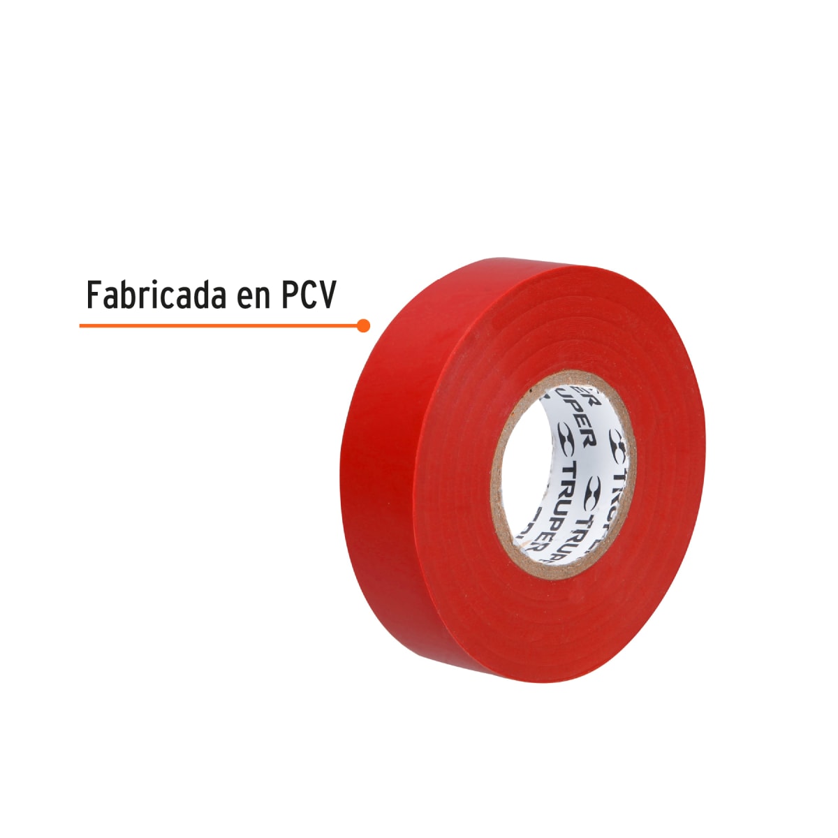Cinta aislante de 18 m x 19 mm roja Truper3