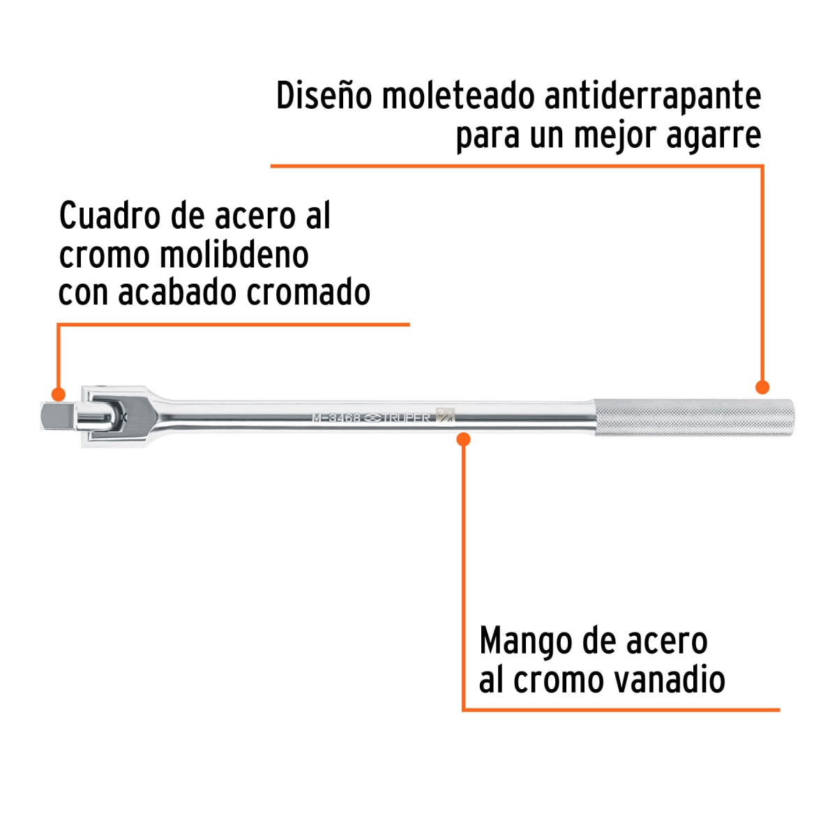 Palanca articulada de 20´´ encastre 3/4´´, Truper2