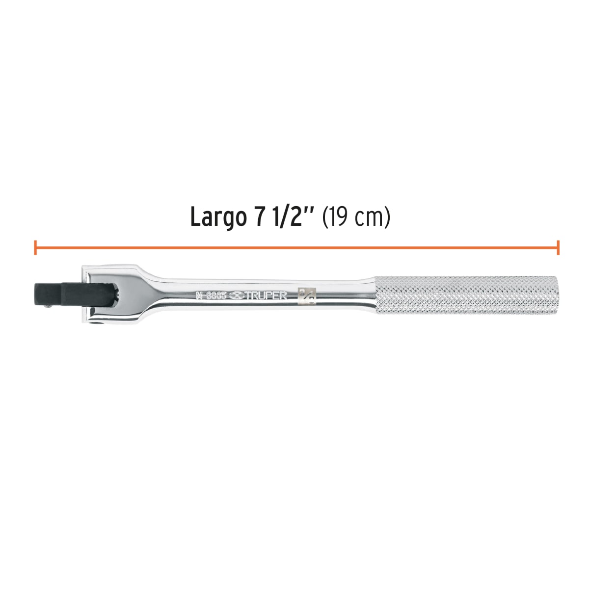 Mango articulado de 7 1/2'' x 13 mm para dados cuadro 3/83