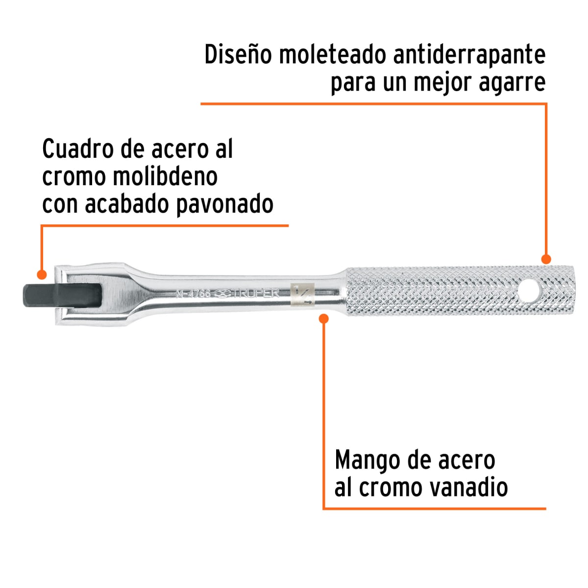 Palanca articulada de 5-3/4´´ encastre 1/4´´, Truper2