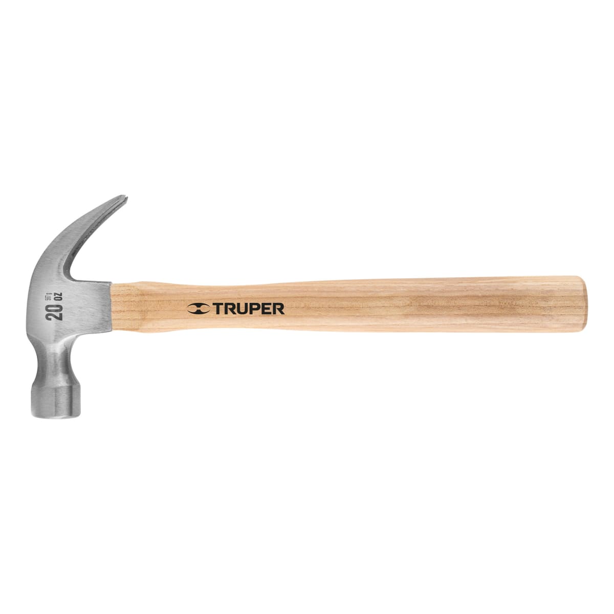 Martillo pulido 20 oz uña curva, mango madera, Truper1