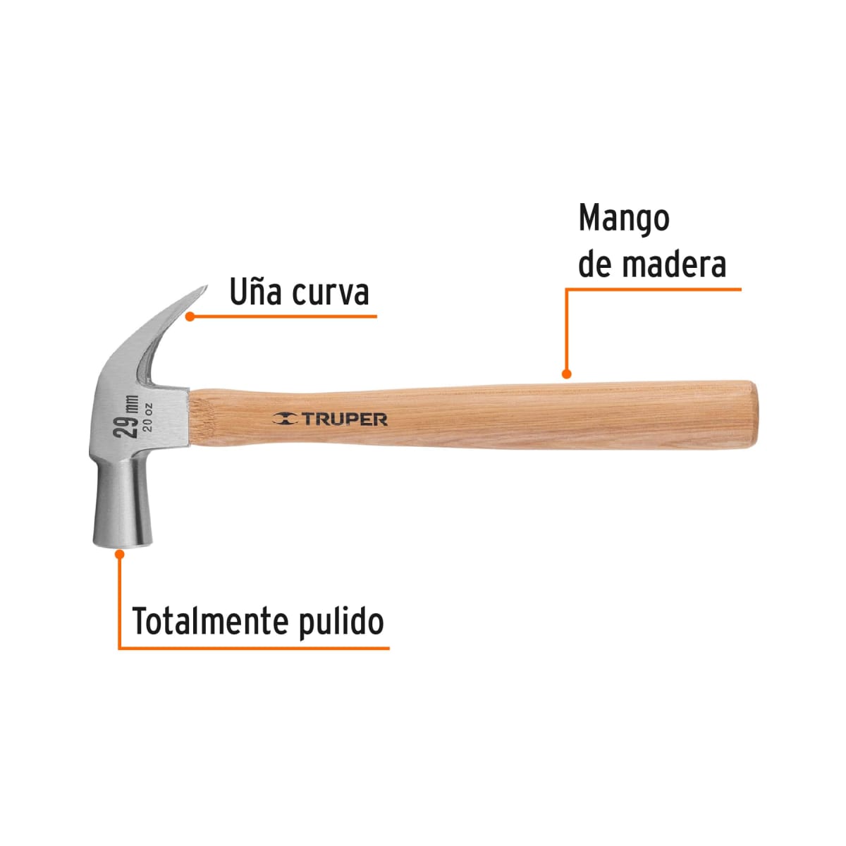 Martillo mango de madera 29 mm (20 oz ) Truper2