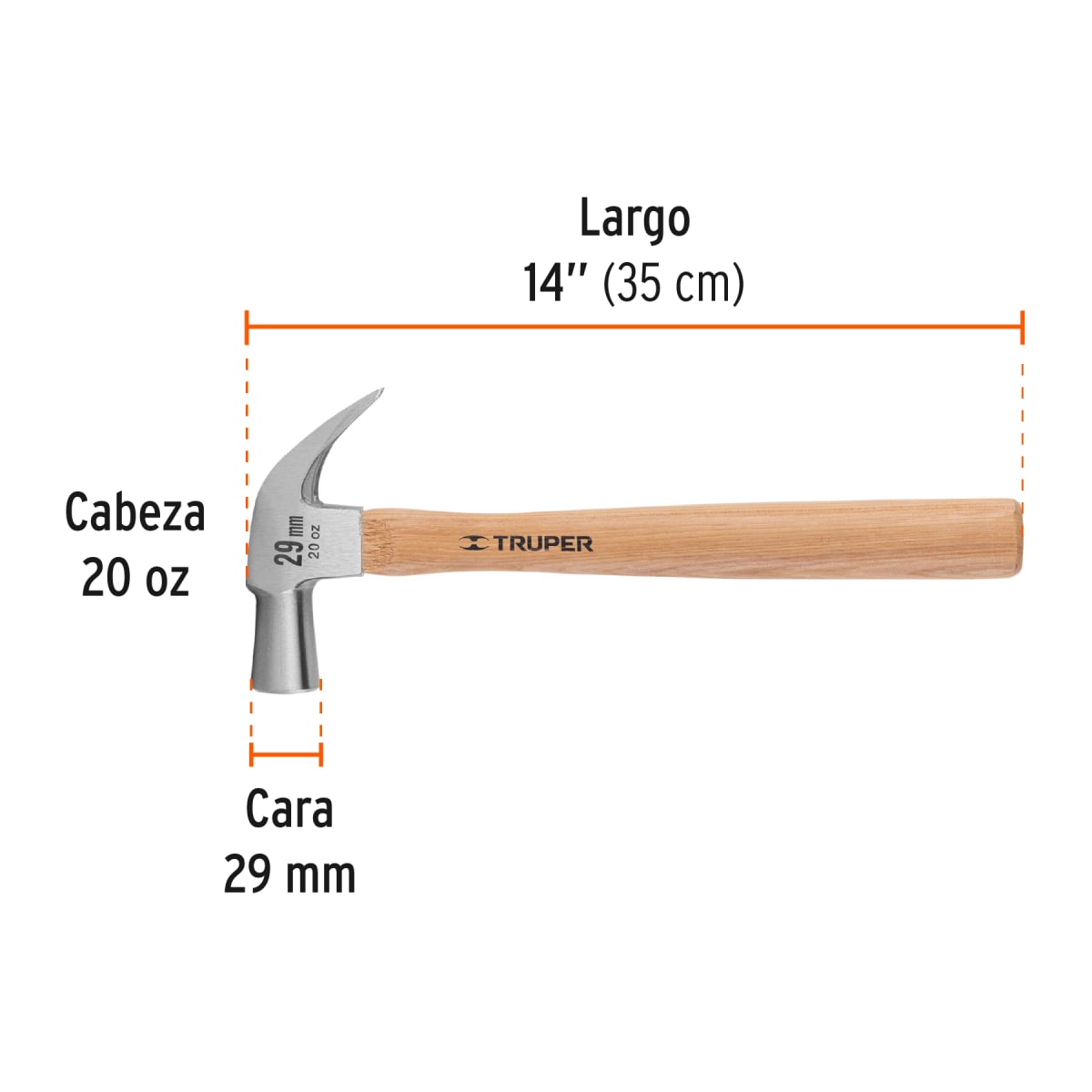 Martillo mango de madera 29 mm (20 oz ) Truper3