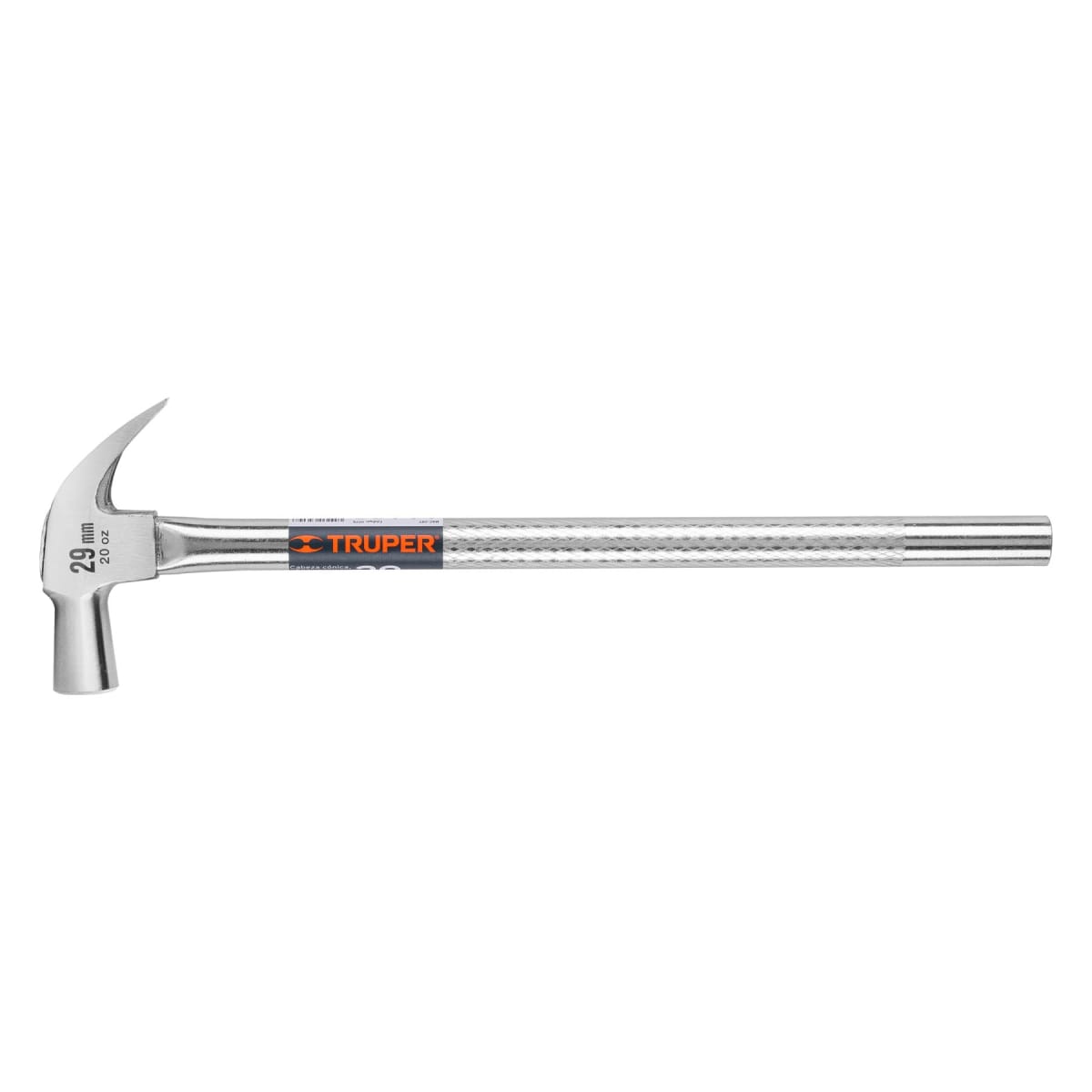 Martillo cabeza cónica 29 mm uña curva mango tubular Truper1