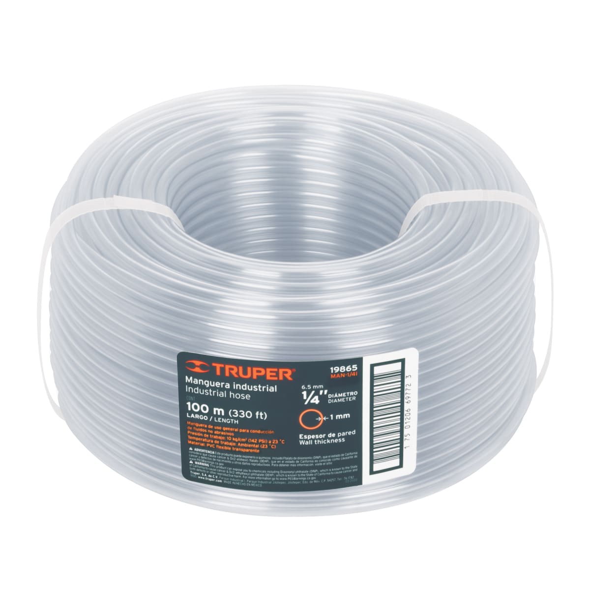 Manguera industrial de nivel 1/4 rollo por 100 metros1