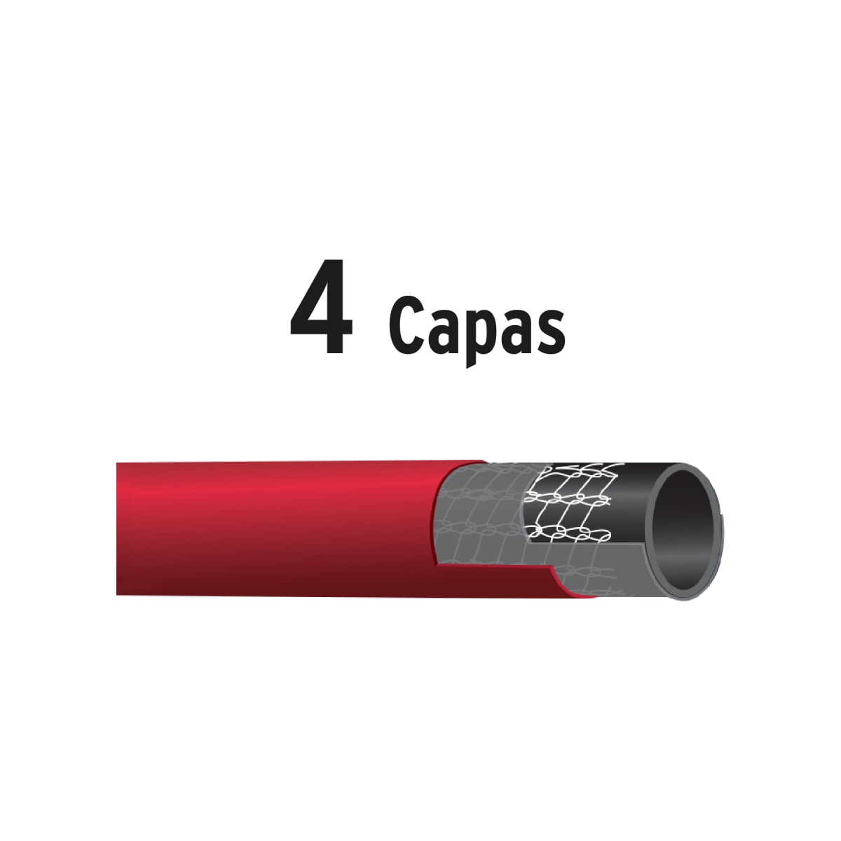 Manguera 5/8´´ super reforzada 4 capas 25 m conexiones metal Truper4