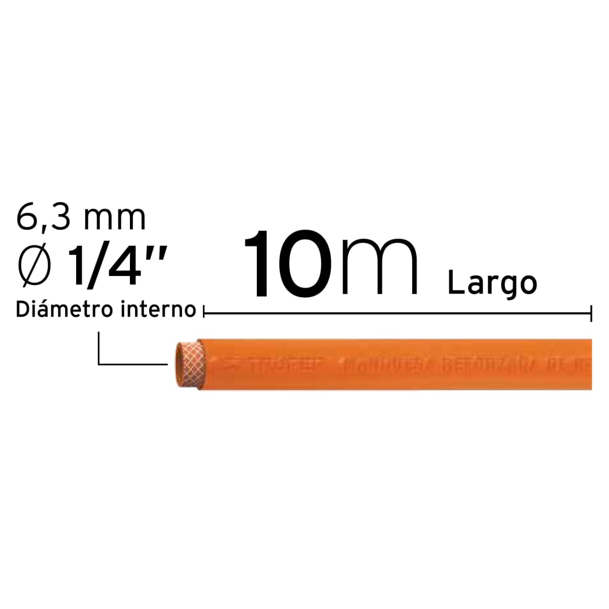 Manguera de PVC para compresor 10 m x 1/4
