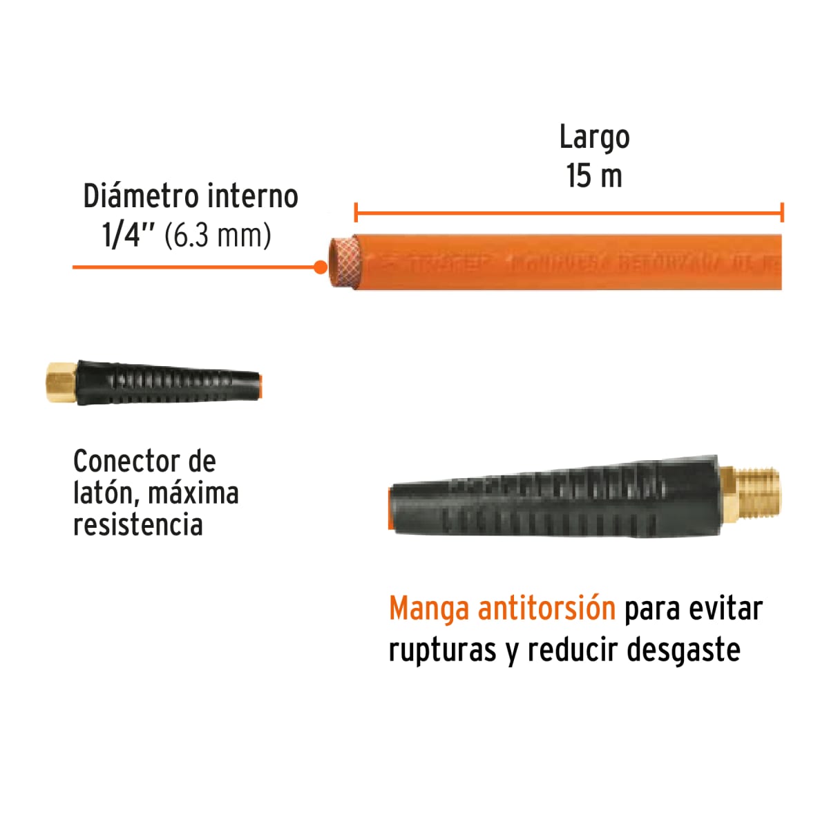 Manguera de pvc para compresora 1/4' 15 metros Truper3
