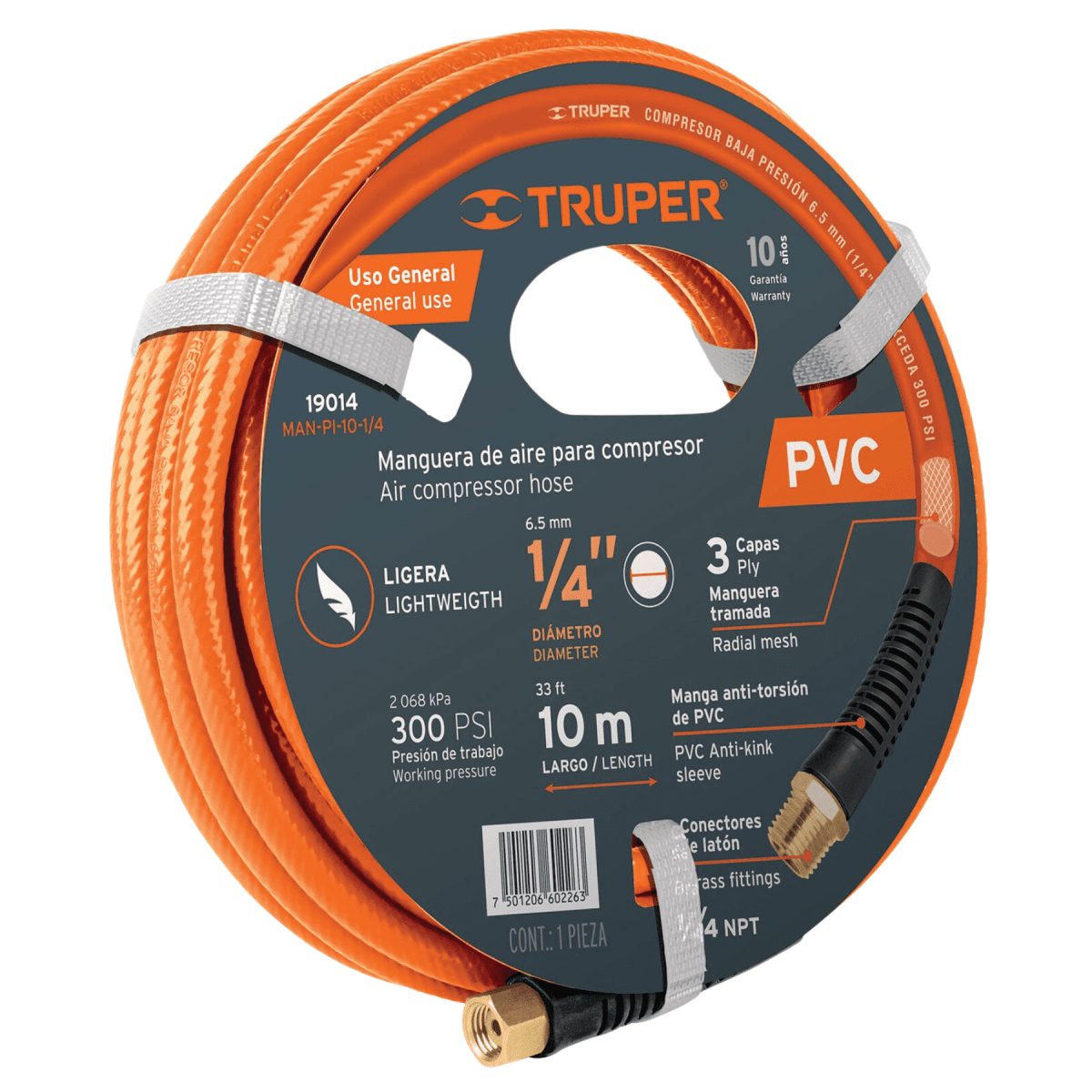 Kit compresora 25 L manguera 10m con engrapadora nehumatica calibre 18 Truper2