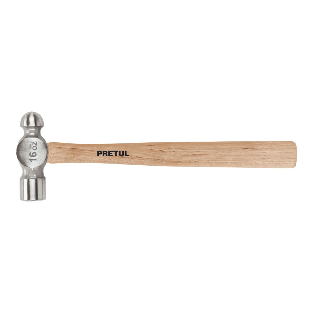 Martillo pulido de bola 16 oz mango madera. pretul1