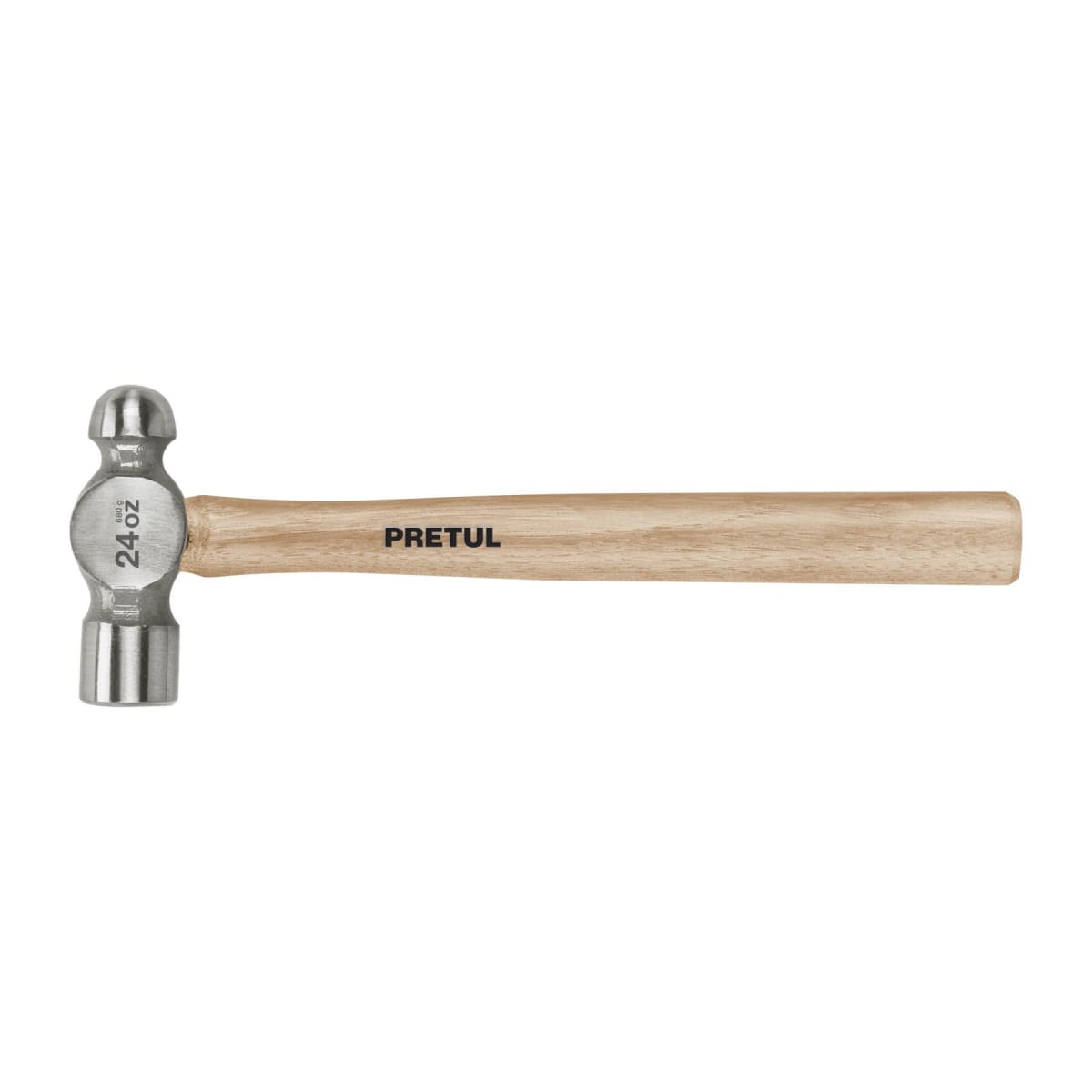Martillo pulido de bola 24 oz mango madera, Pretul1