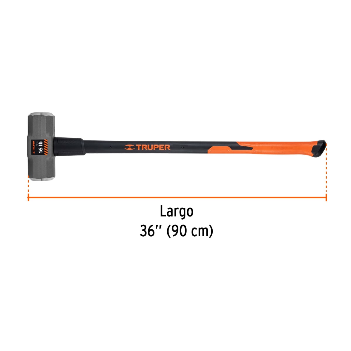 Comba octagonal 16 lb mango de fibra de vidrio 36