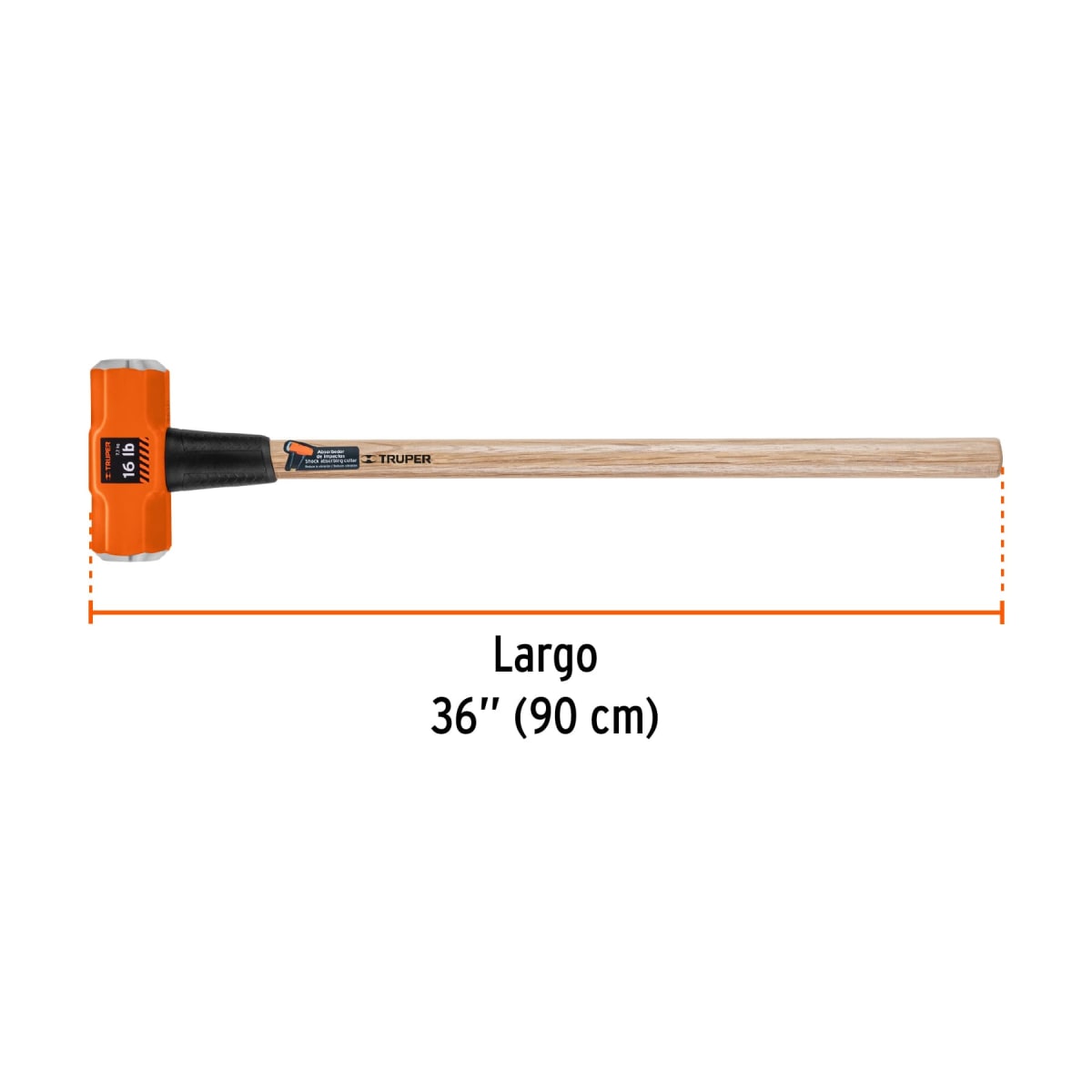 Comba octagonal 16 lb mango de madera 36