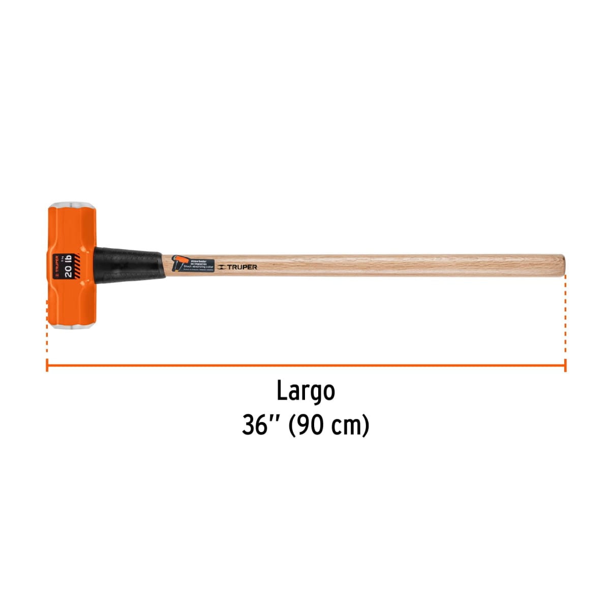 Comba octagonal 20 lb mango de madera 36'' Truper3