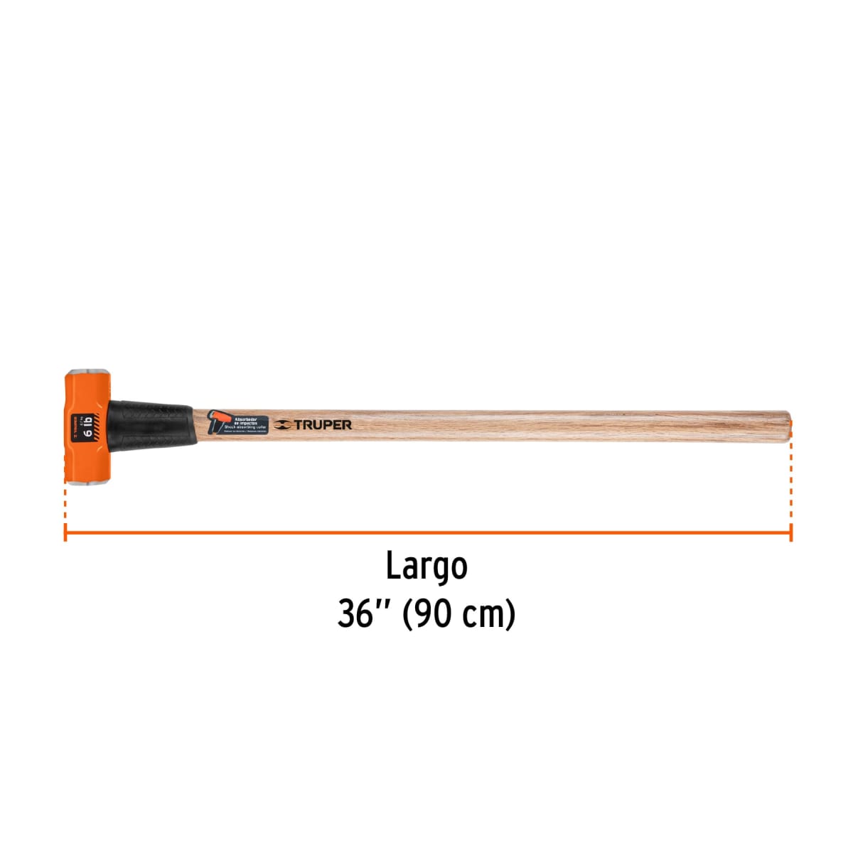 Comba octagonal 6 lb. mango de madera 36'' truper3