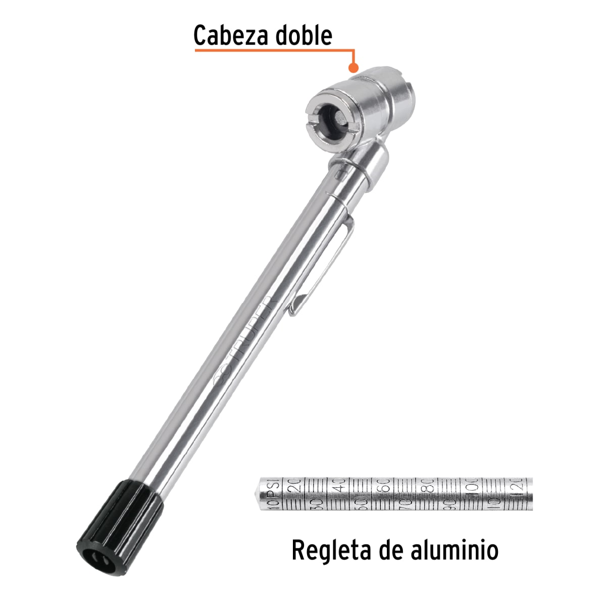 Medidor de presion 120 Psi cabeza doble Truper2
