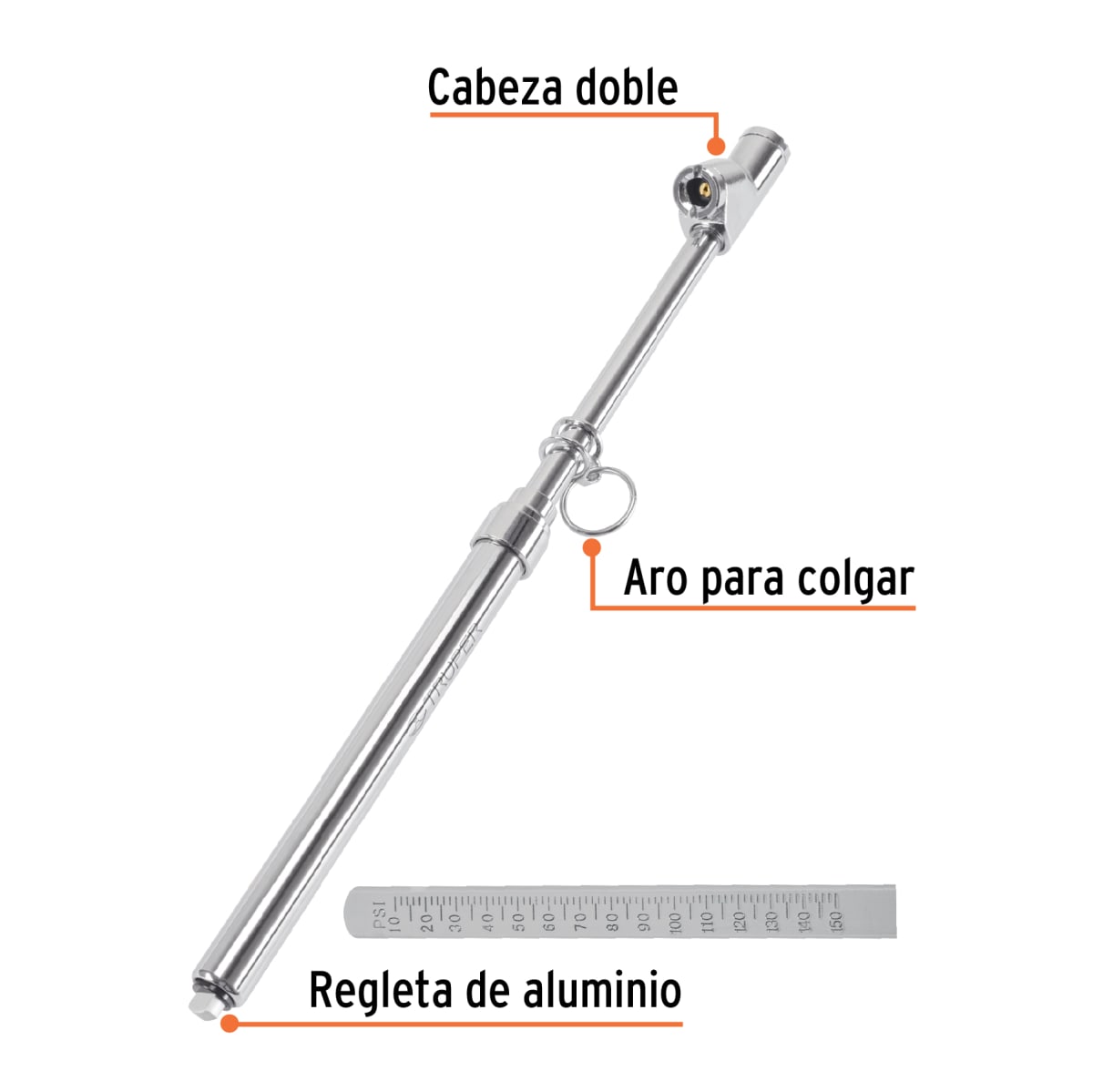 Medidor de presion 150 Psi doble cabeza Truper5
