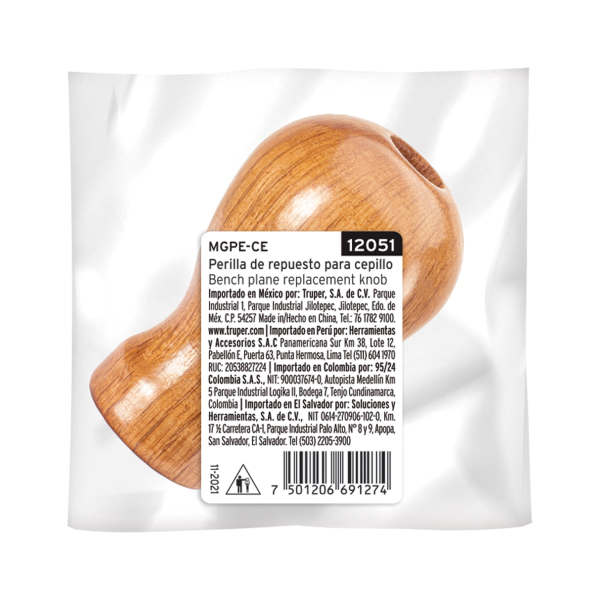 Perilla de madera para garlopas, Truper4