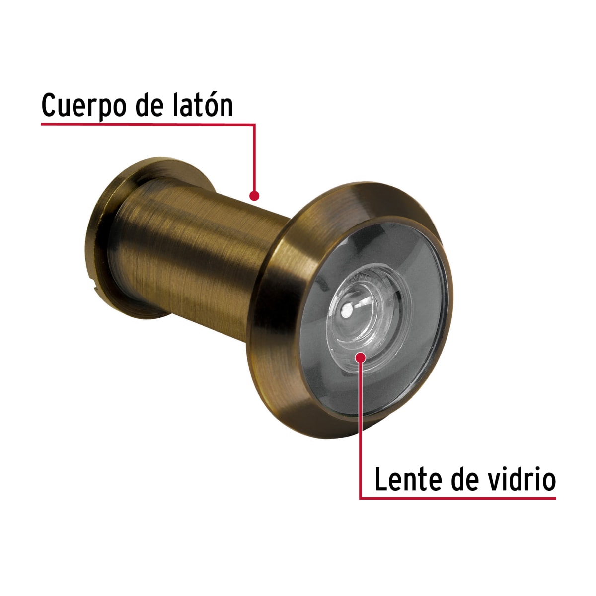 Mirilla de seguridad acabado latón antiguo hermex 436733