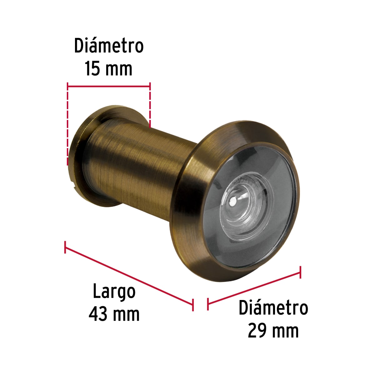 Mirilla de seguridad acabado latón antiguo hermex 436732