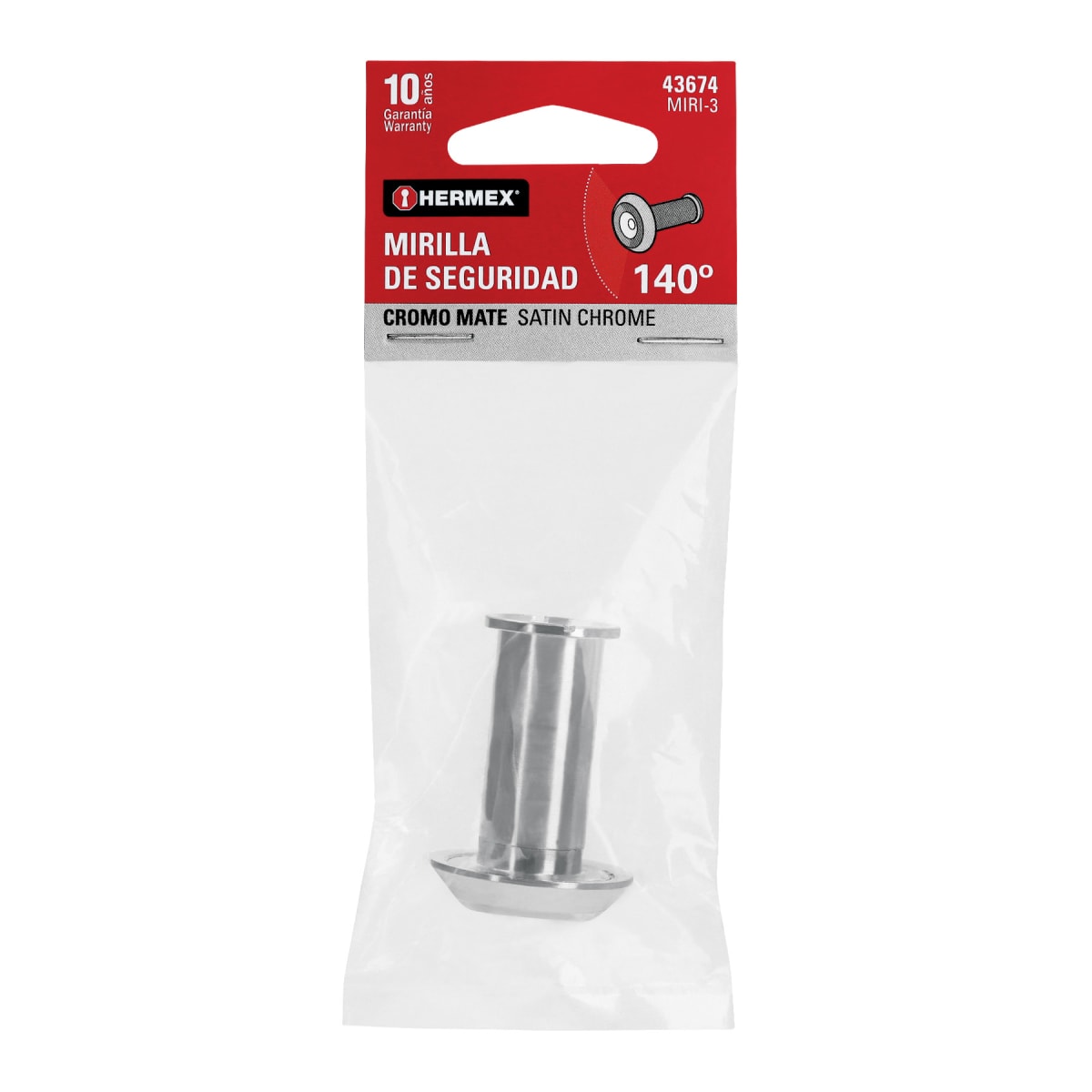 Mirilla de seguridad acabado cromo mate Hermex6