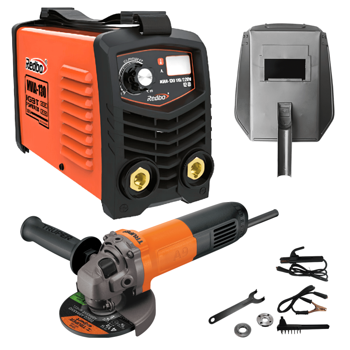 Combo soldadora 130A Redbo + Amoladora 4 ½ 800w Truper1