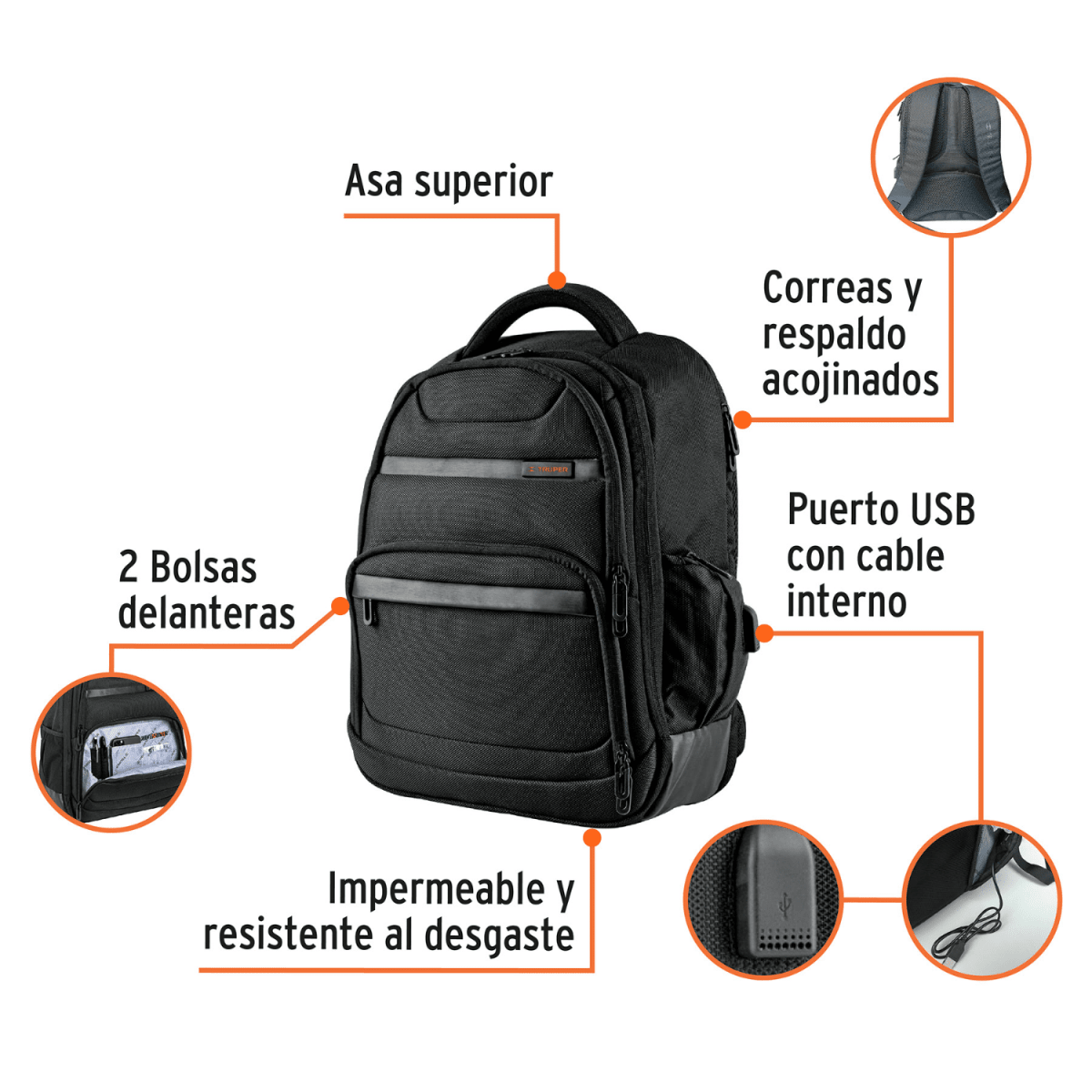 Mochila porta laptop + reloj cuarzo3