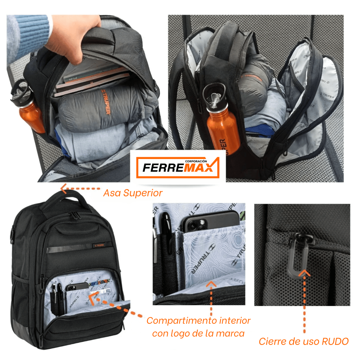 Mochila porta laptop + reloj cuarzo8