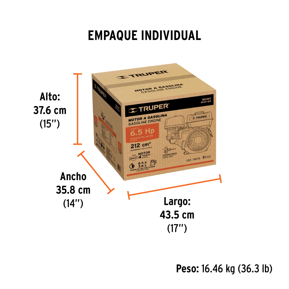 Motor a gasolina 6.5 HP Truper7