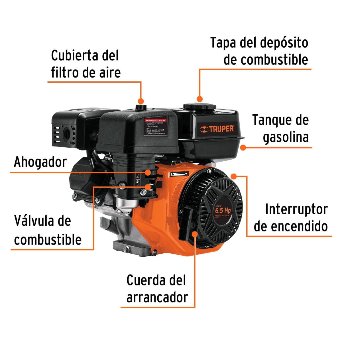 Motor a gasolina 6.5 HP Truper2