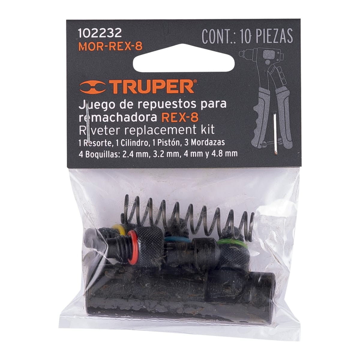 Kit de refacciones y mordazas para remachadora REX-8, Truper3
