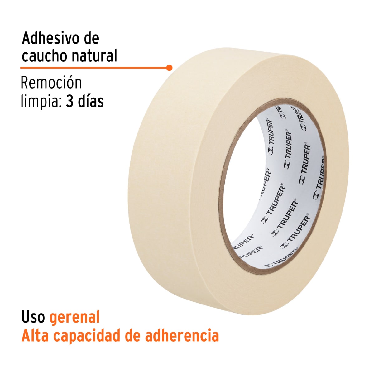 Cinta masking tape de 1-1/2'' x 50 m. truper3