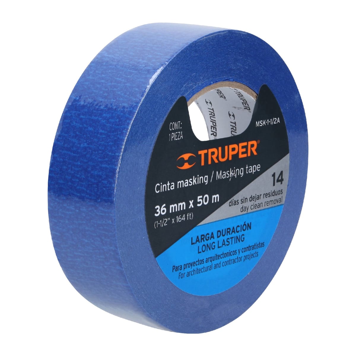 Cinta masking tape azul de 1-1/2´´ x 50 m, Truper2