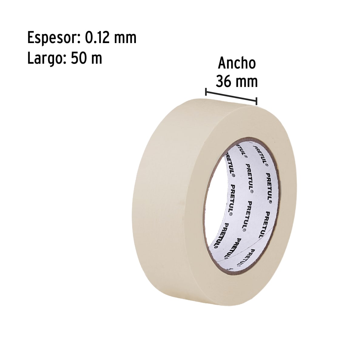Cinta masking tape de 1-1/2' x 50 m, Pretul2