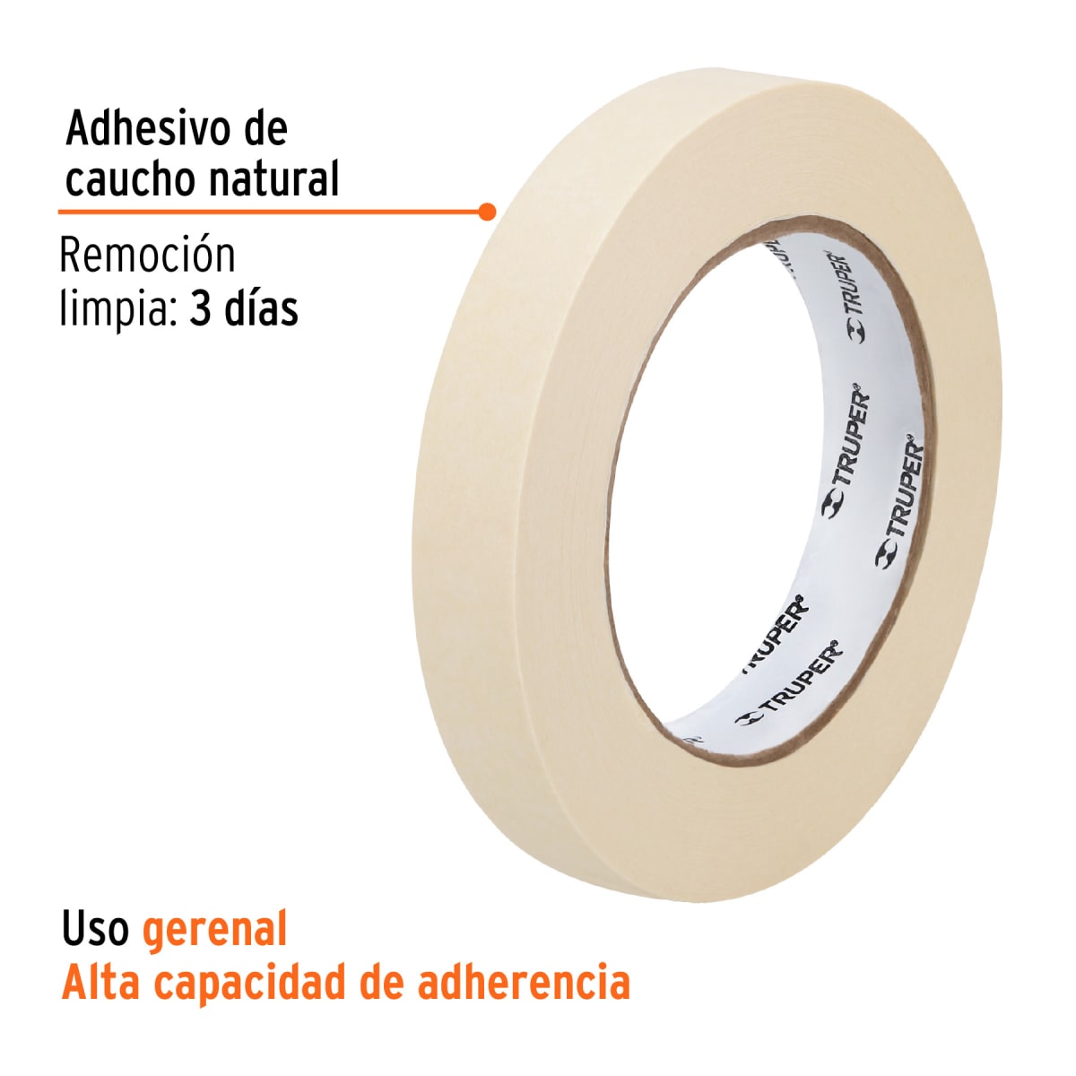 Cinta masking tape de 1/2'' x 50 m Truper3