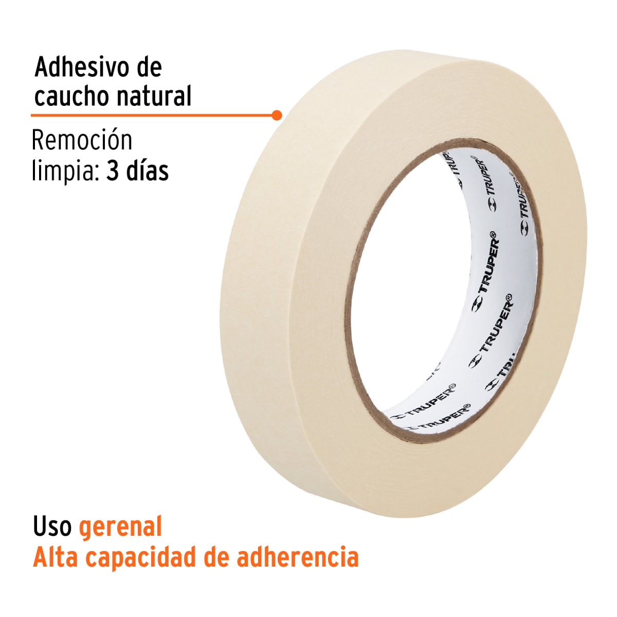 Cinta masking tape de 1'' x 50 m. truper3