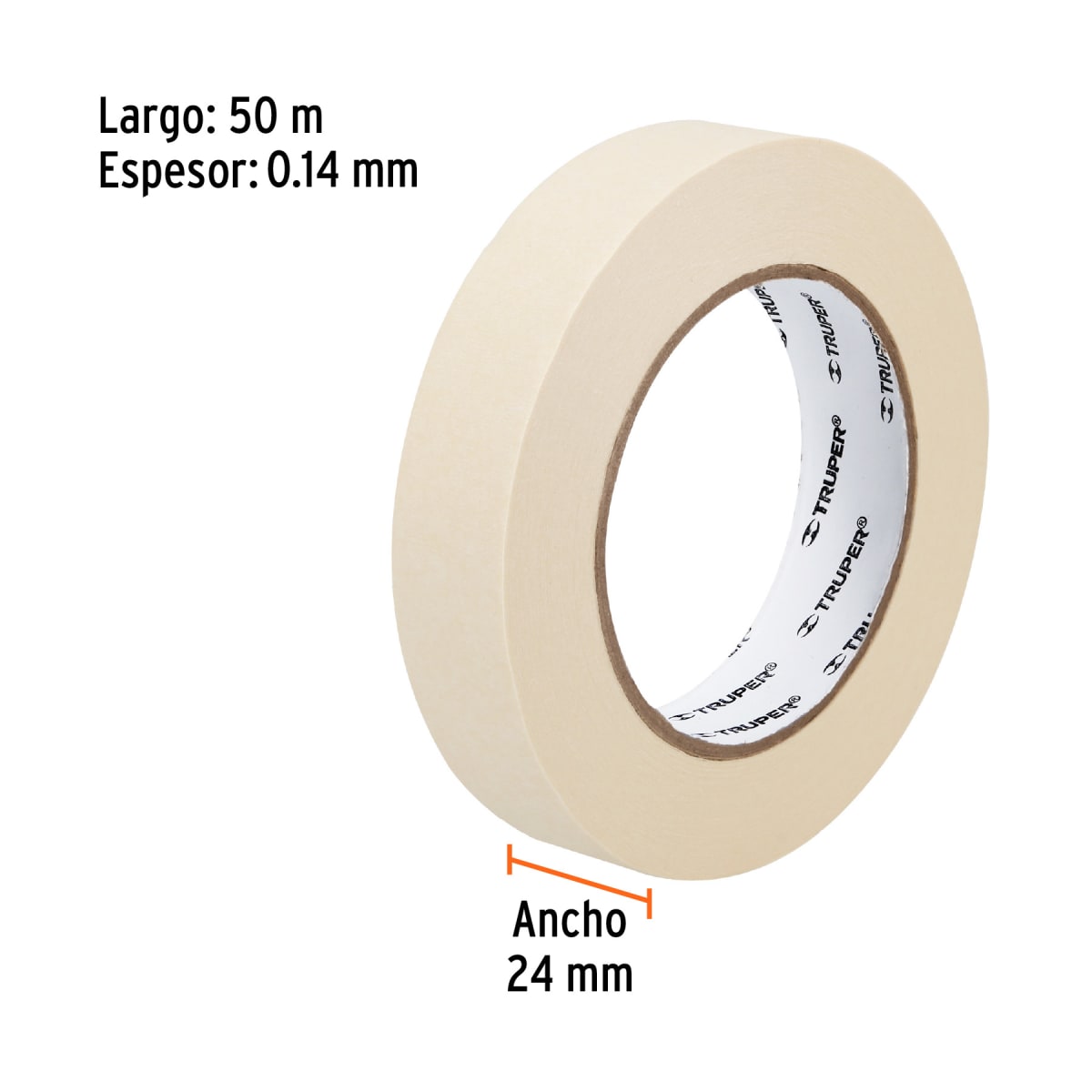 Cinta masking tape de 1'' x 50 m. truper4