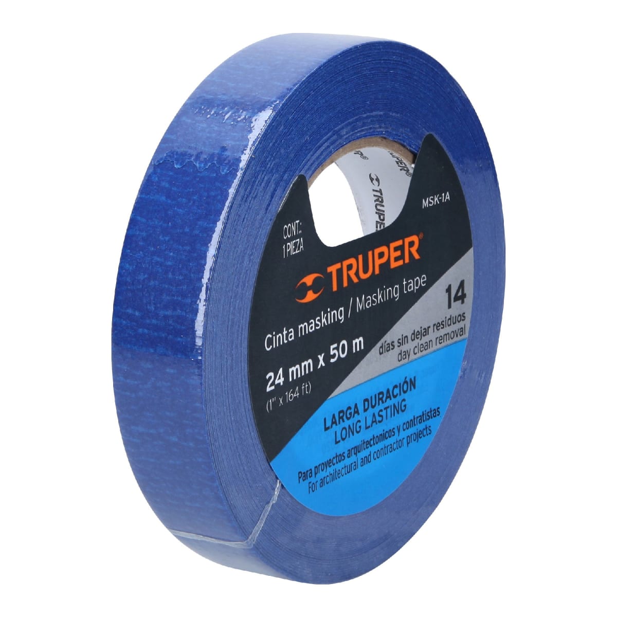 Cinta masking tape azul de 1´´ x 50 m, Truper2