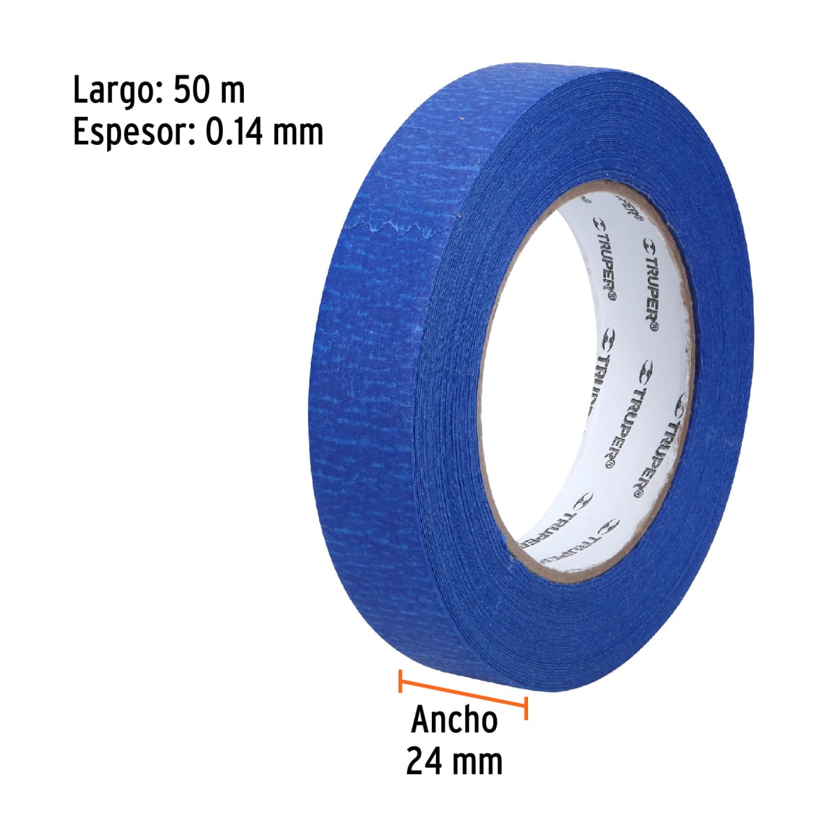 Cinta masking tape azul de 1´´ x 50 m, Truper4