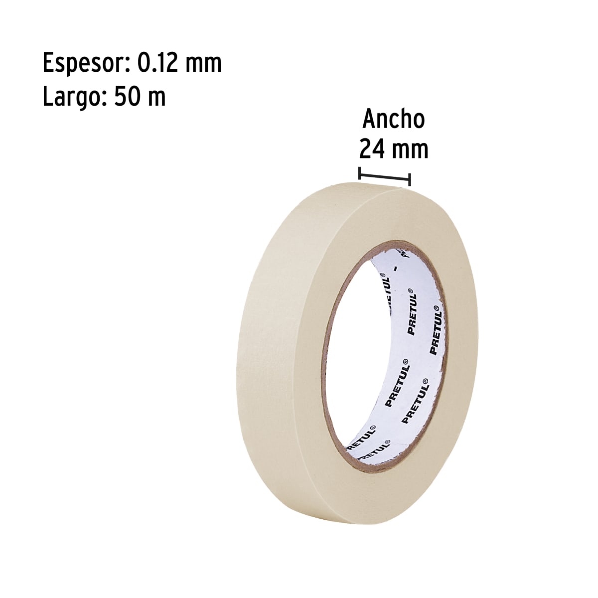 Cinta masking tape de 1' x 50 m, Pretul2