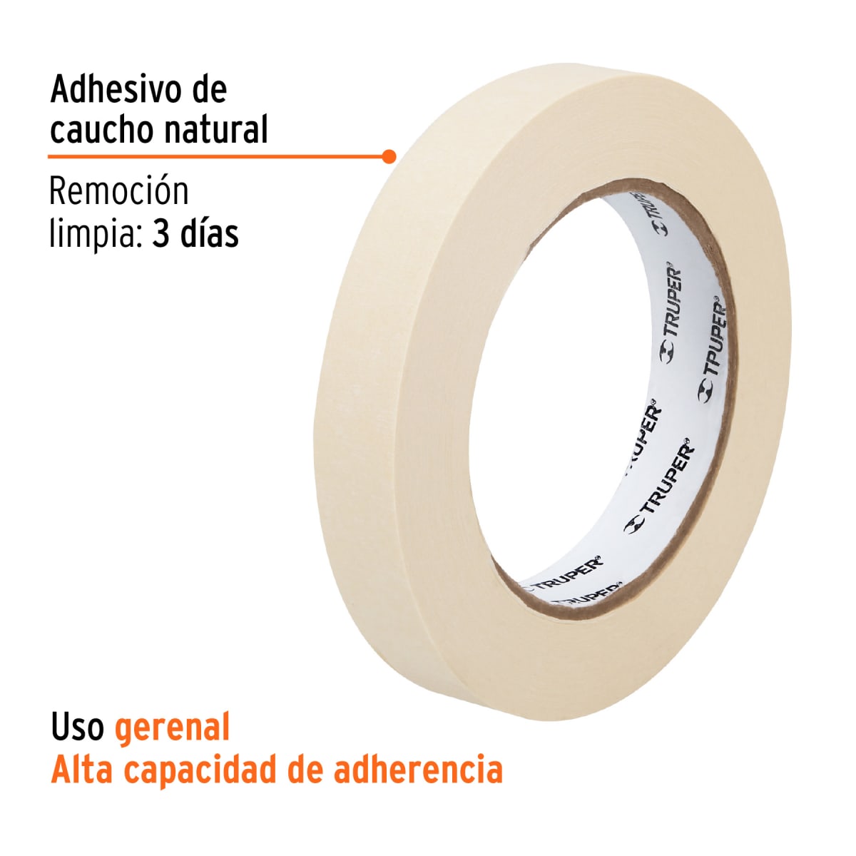 Cinta masking tape de 3/4'' x 50 m. truper3