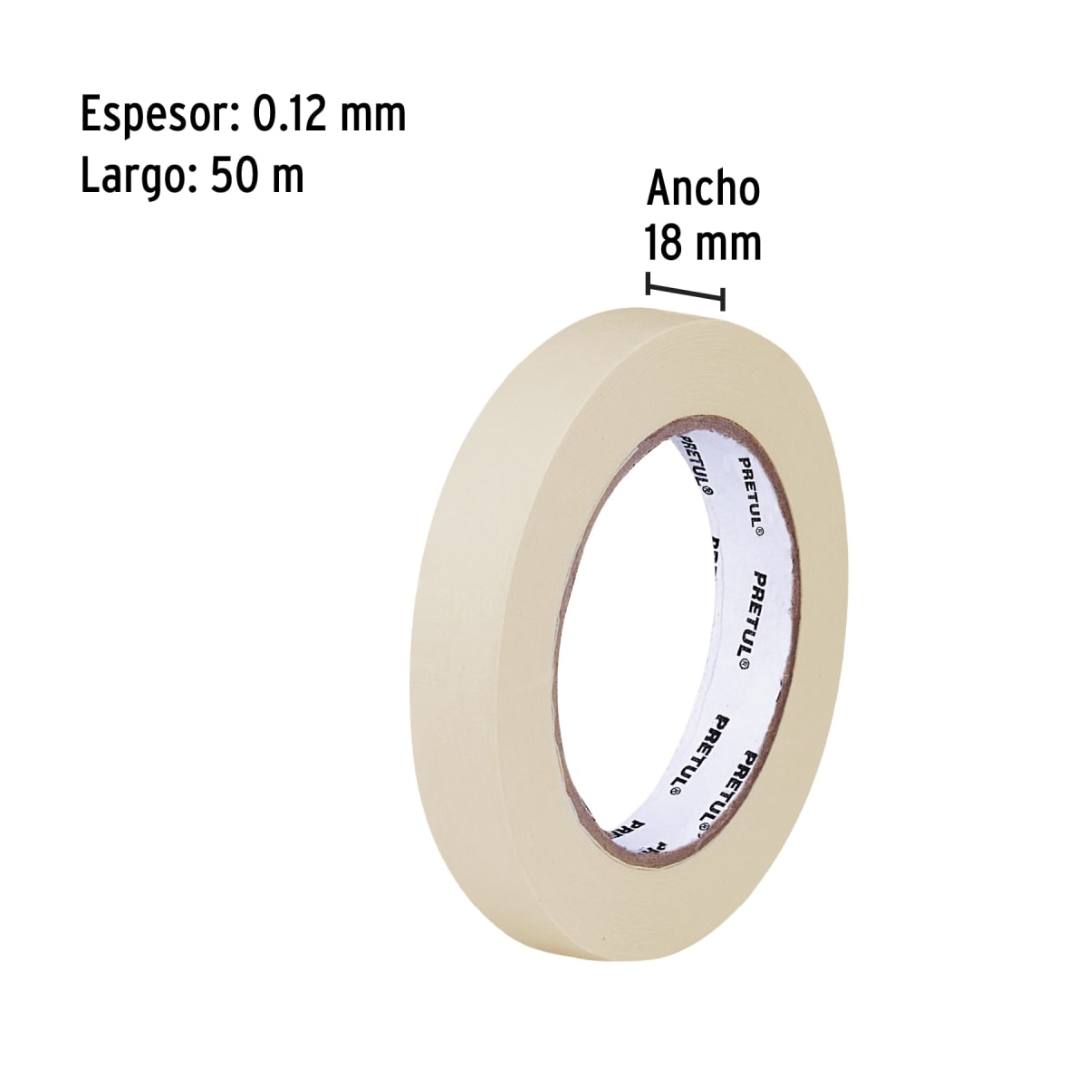 Cinta masking tape de 3/4' x 50 m, Pretul 206692